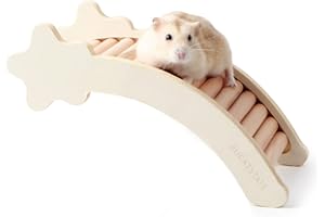BUCATSTATE Échelle d'escalade pour Hamster, Jouet d'escalade en Bois et décoration de Cage de Pont pour Hamsters, gerbilles, Souris et Petits Animaux (Motif étoile)