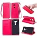 Produktbild Lonchee LG G8 Wallet Tasche Brieftasche Schutzhülle , geprägten Design Hochwertige PU Leder Folio Tasche Case Hülle im Bookstyle mit Standfunktion Kredit Kartenfächer (rote)
