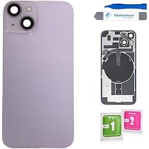 Globalstock Vitre Arrière IPhone 14 Violet - Cache Batterie Avec Support + NFC + Adhésif Et Kit Outils