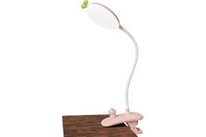 QJUZO LED Lampada con pinza, 3 livelli di luminosità Controllo Touch Lampada da Scrivania con Morsetto, Lampada da lettura per Bambini libro letto, USB Ricaricabile, Collo di Cigno Regolabile, Set
