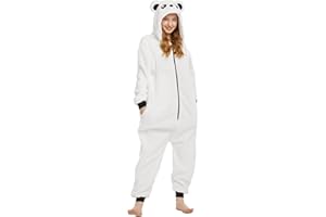 Loiahoer Unisexe Costume d'ours Onesie Pyjama Lambswool Costume Déguisement Peluche Ours Combinaison Pyjama Carnaval Cosplay Costume de Halloween pour Femmes Hommes