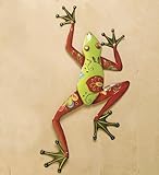 Talavera pintada rana de metal pared arte