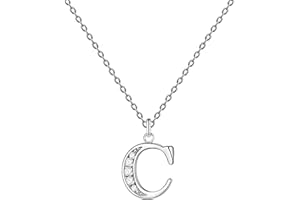 cotigo - Collar Letra Inicial Acero inoxidable con Piedra de Circonita Brillantes - Collar Mujer con Colgante de Letra A-Z - Colgante Inicial de Nombre - Regalo para Mujer, Dia de Madre, Aniversario