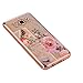 Galaxy J7 2016 Case Cover with Free Black Stylus Pen,Leeook Luxury Elegant Beautiful Bird Pink FLower Electroplate Plating Frame Crystal Soft Gel Silicone TPU Case Cover Bumper for Samsung Galaxy J7 2016