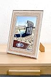 Echtholz Vintage Bilderrahmen „Toskana“ im rustikalen Shabby-Chic Look (weiss / braun), traditioneller Holz-Rahmen im Landhaus-Stil – natürlich schön! (24×30 cm) - 2