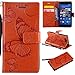 Produktbild Sony Xperia Z3 Compact Hülle,THRION PU Schmetterling Brieftaschenetui mit magnetischer Handschlaufe und Ständerhalterung für Sony Xperia Z3 Compact, Orange