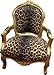 Produktbild Casa Padrino Barock Kinder Stuhl Leopard/Gold - Sessel - Armlehnstuhl