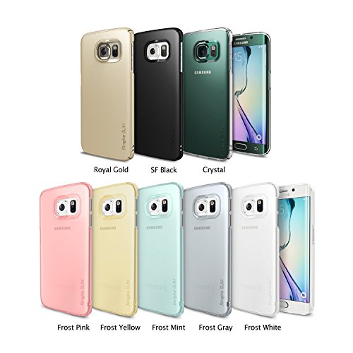 Funda Galaxy S6 Edge - Ringke SLIM    Completo Top   Bottom Cobertura    BLACK  Fluid Borde Curvo Touch Dise  o Avanzada Dual Coating Tecnolog  a All Around Protecci  n de Borde Duro Carcasa Funda para Samsung Galaxy S6 Edge - ECO Paquete