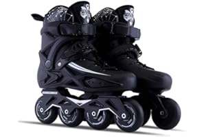 WSJYP Adult Roller Skates, Outdoor Black Professional Inline Skates Roller Skates, Comfy Freestyle Rollerblades,42 Eu/9 Us/8 Uk/26cm Jp