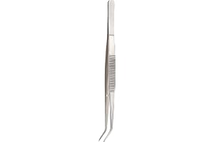 ZKAIAI Big deal 5.9" Long Silver Tone Bent Curved Tip Tweezers Forceps Plier Hand Tool (Color : White)