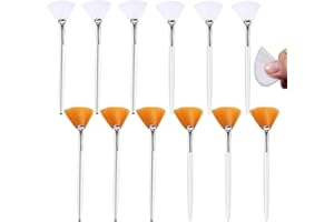 CUHZA Pinceles para Mascarilla [12 Piezas], Pinceles en Forma de Abanico, Brocha para Mascarilla Facial, Cepillo Aplicador de Ácido