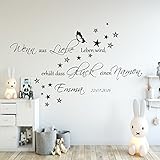 Wandschnörkel® Aufkleber HM~AA136 Wenn aus Liebe Leben wird...Wand Spruch Wandtattoo Kinderzimmer Baby Mädchen Jungen Namen Türaufkleber, personalisiert (jetzt auch andere Farben zur Auswahl)