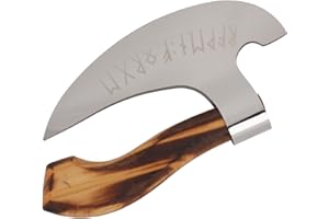 CRYFOKT Hacha De Pizza De Acero Vikingo, Hacha De Cortador De Pizza De Acero Inoxidable Con Mango De Madera Antideslizante, Schitet De Pizza De Estilo Vikingo Profesional