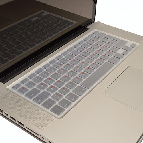 Transparent Russian PC Script Keyboard cover (skin) silicone for Apple MacBook Air&amp;Pro 13'', 15'', 17'', EU Layout, RED
