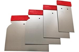 Toolland Cuchada de masilla, set, 4 piezas, mango de plástico