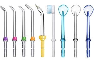 Jerilla 9 piezas Juego de Boquillas para Irrigador Bucal Puntas de Chorro de Repuesto Compatible con Waterpik Irrigador de Agua WP-100 WP-250 WP-450 WP-560 WP-660 WP-811 WP-900 WP-940