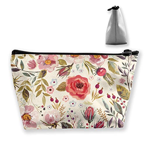 Aquarelle Style Fleurs Roses Maquillage Sacs Zipper Portable Sac À Cosmétiques