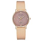 PU Regenbogen Farbe Leder Uhrenarmbänder Uhren Frauen Kaiki Thanksgiving Weihnachten Neujahr Damen Geschenk(Hot Pink,EIN Größe)
