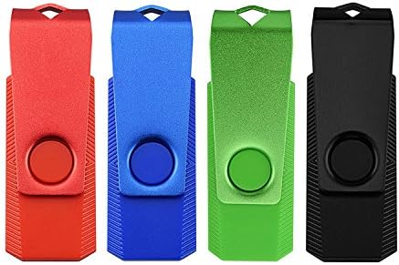 VICFUN 4 Pack 32GB USB Memory Sticks 32GB Flash Drives Swevel Design 4 Color Pack (Black Red Blue Green) -USB 2.0