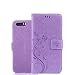 Produktbild Huawei P10 (Nicht Lite) Hülle, Huawei P10 Schutzhülle, Alfort Carving Lederhülle Fashion Design Premium PU Leder Hohe Qualität Tasche Case Cover Kasten Abdeckung Wallet für Huawei P10 5.1"(Nicht Lite) Smartphone Funktion Standfunktion Unterstützte Telefone und Magnetverschluss mit Schmetterling ( Helles Lila )