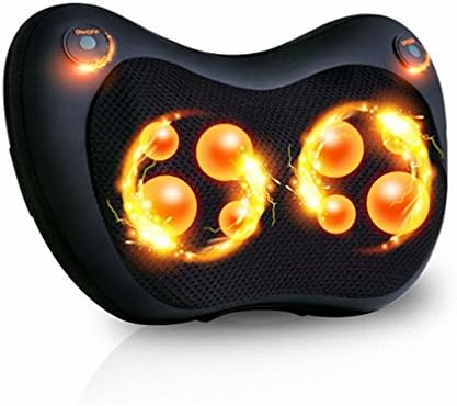 Electric Kneading Neck Shoulder Back Cervical Lumbar Leg Massager Infrared Heating Shiatsu Massage Pillow Car Chair Relax Device Black AU 220V