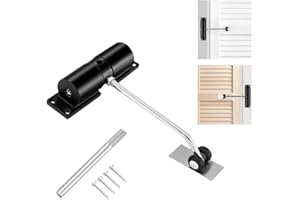 QANYE Chiudiporta, Chiusura a Molla Automatica, Chiudiporta Regolabile Acciaio, Chiudiporta Automatico Interno, con Leva di Regolazione e Vite, per Chiusura Automatica Porta