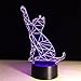 Produktbild SMILE QUEEN Cat's Cat 3D nachtlicht USB Acryl Lampe LED Tisch Lampe Zimmer Plug-in Remote Weihnachten
