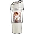 Purfex Cereal Cup – Portable Cereal and Milk Cup, BPA-Free, Dishwasher Safe, Two-Compartment Container Design for On-the-Go Breakfast XL,Perfect for Kids & Adults (White)