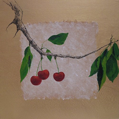 Cuadro Serie Dorada: Tres cerezas