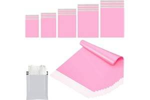COSORO 10 pièces Rose Grandes Enveloppe Plastique Expedition Sacs Postaux Mixte, Autoadhésive Sacs d'expédition en Opaque Imperméable et Indéchirable Hermétiques, Emballage Colis Vetement Chaussures