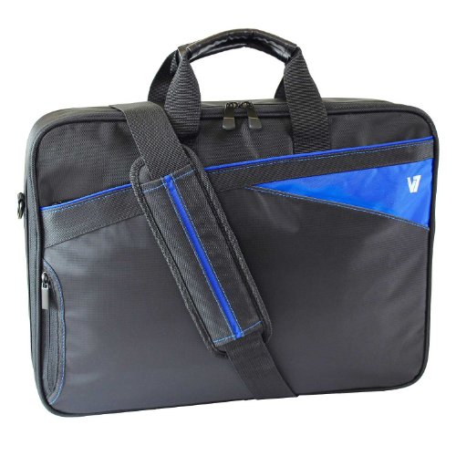 V7 CCD1-BLU-9E Edge Frontloader Notebook Tasche bis 40,9cm (16,1 Zoll) schwarz / blau