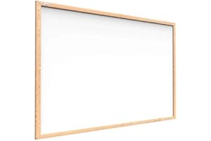 ALLboards Tableau Blanc Magnétique Effaçable à Sec avec Cadre en Bois 90x60cm, Whiteboards