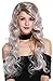 Produktbild Wig me up - 91577 Perücke Damen Karneval Halloween lang wild gewellt extravagant Vamp Diva Blond Schwarz Grau Mix