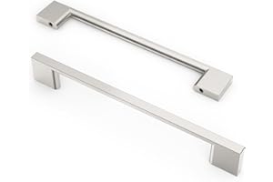 9BUILD 10 Pezzi Nichel spazzolato Distanza fori 160mm Maniglie per mobili da cucina maniglie per mobili maniglie cucina Maniglie per Armadio Maniglie per Mobili Moderni Maniglie Armadio EU0035