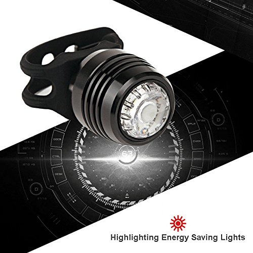 Aluminium LED Frontlicht Rücklicht,PUGO TOP USB Aufladbar 3 Leuchtmodi Wasserdicht Fahrrad Rücklampe Rad Licht Fahrradbeleuchtung Leuchte Helmlicht Warnlicht Leuchtmittel Lampen Set - 7