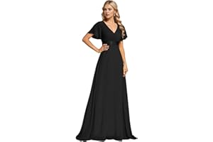 Ever-Pretty Robe de soirée en Double V-col et Manches Courtes 09890