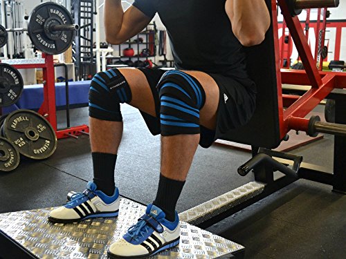 Kniebandage [2er Set mit Klettverschluss] Knee Wraps 200cm – Profi Knie Bandagen für Kraftsport, Bodybuilding, Powerlifting, CrossFit & Fitness – Für Frauen & Männer geeignet – EINFÜHRUNGSPREIS - 5