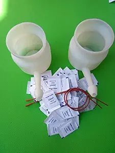 PrimeStore om printed jal neti pack of 2 with 10 jal neti salt + 1 natural rubber neti sutra .White