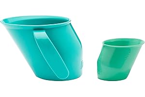 Doidy Trainer Cup and Feeding Cup Pack, Bottle Alternatives for Newborn and Infant 0months+ (Cup + MiniCup, Turquoise)