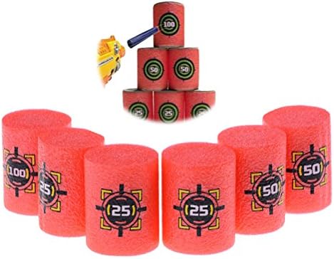 12 Pieces Durable Soft EVA Foam Bullet Target Set for Nerf N-Strike Elite Serie Blasters Dart