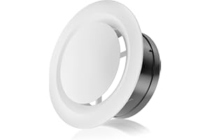 HG Power Griglia Aerazione 125mm Griglia Aerazione Regolabile Wandanschluß Abluft per Ventola Aspirazione Bagno, Tubo Cappa Cucina