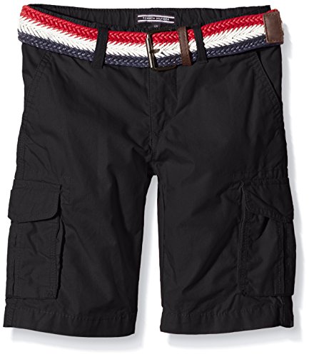 TOMMY HILFIGER KIDS Boys' Manuel Cargo Shorts, Black, 12