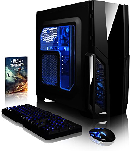 VIBOX Pyro GS7TX-13 Gaming PC - 4,2GHz Intel i7 Quad Core CPU, GTX 1080 Ti, leistungsfähig, Desktop Gamer Computer mit Spielgutschein, Blau Innenbeleuchtung, lebenslange Garantie* (3,6GHz (4,2GHz Turbo) Superschneller Intel i7 7700 Kabylake Quad 4-Core Prozessor CPU, Nvidia GeForce GTX 1080 Ti 11GB Grafikkarte, 16GB DDR4 2133MHz RAM, 1TB (1000GB) SATA III HDD 7200rpm Festplatte, EVGA GQ 750w Gold Netzteil, Storm Blau Gaming Gehäuse, Intel B250 Mainboard, Ohne Windows Betriebssystem)