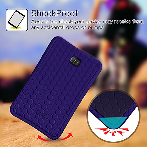 Fintie Samsung Galaxy Tab A 10.1 Hülle – [Bienenstock Serie] Leichte Rutschfeste Stoßfeste Silikon Schutzhülle Tasche Case Cover für Samsung Galaxy Tab A 10,1 Zoll T580N / T585N Tablet (2016 Version), Marineblau - 7