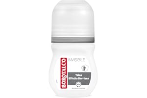 Borotalco, Deodorante Roll On Invisibile Grigio, Formula Senza Alcool con Talco Effetto Barriera, Cattura e Non Trasferisce Aloni, 48h di Efficacia, Profumo Classico - 1 Flacone da 50 ml