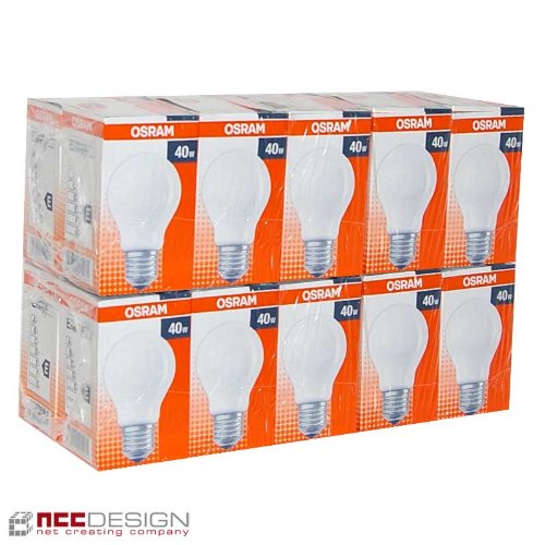 Preisvergleich Produktbild 20 x OSRAM Glühbirne 40W E27 MATT Glühlampe 40 Watt Glühbirnen Glühlampen
