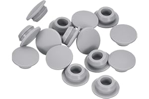 ‎QUARKZMAN QUARKZMAN 15 Stück Silikonstopfen, runde Gummistopfen zum Einrasten in 10-10,5 mm Löcher, wasserdichte Lochstopfen für Metallrohre, Möbel-Endkappen, Grau