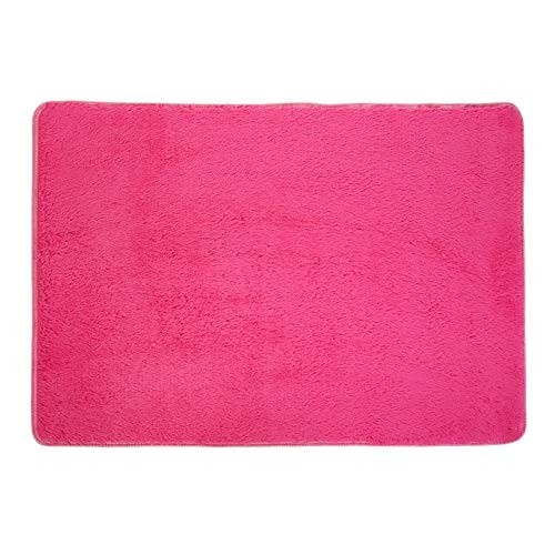 Preisvergleich Produktbild Bodenteppich Bodenmatten Teppichboden, weiche Polyesterfaser-Noppe-Raummatte Rutschfeste Wohnküche Gemütlicher Shaggy-Teppich, für Fußmatten, Duschmatte, Küchenmatte, Rose Red