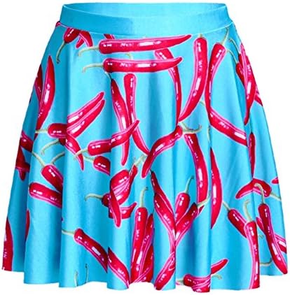 Girls' Printeded Pimiento Pleated Skater Skirt UK Size 10-14 / EU Size 36-40 (Not For Kids)