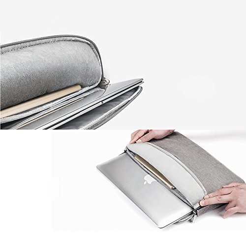 Lebensein Laptophülle Laptoptasche mit Griff für 15-15,4 Zoll Laptops Ultrabooks, 38cm Notebook Schutzhülle Sleeve Speziell für 15,4″ MacBook Pro, Stoßfest, Wasserresistent, Grau - 3
